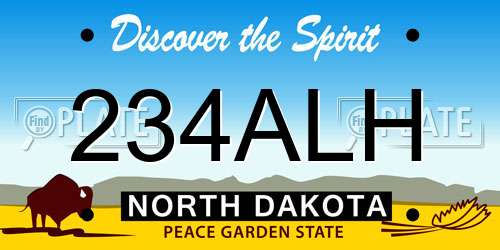 234ALH North Dakota License Plate