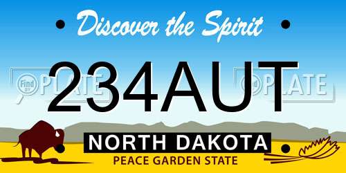 234AUT North Dakota License Plate