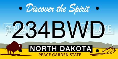 234BWD North Dakota License Plate