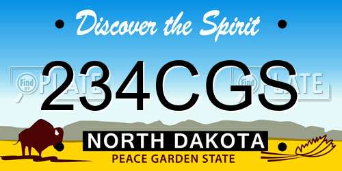 234CGS North Dakota License Plate
