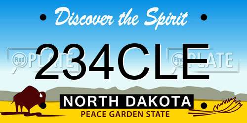 234CLE North Dakota License Plate