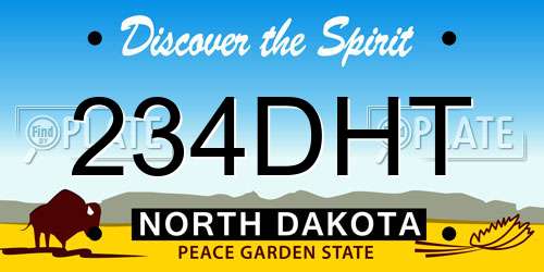 234DHT North Dakota License Plate