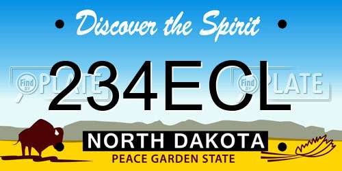 234ECL North Dakota License Plate