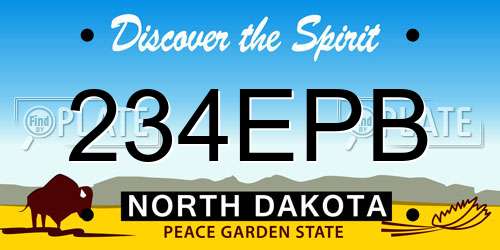 234EPB North Dakota License Plate