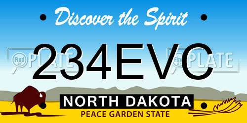 234EVC North Dakota License Plate