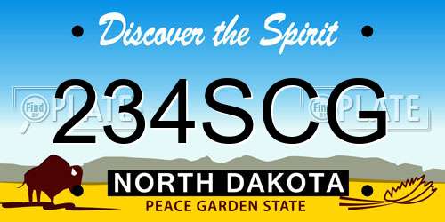 234SCG North Dakota License Plate