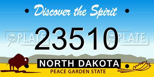 23510 North Dakota License Plate