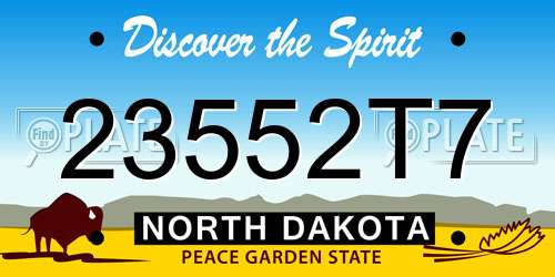 23552T7 North Dakota License Plate