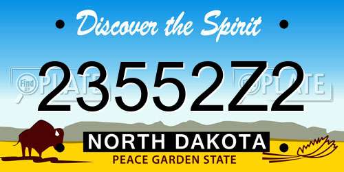 23552Z2 North Dakota License Plate