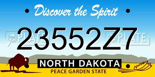 23552Z7 North Dakota License Plate