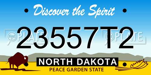 23557T2 North Dakota License Plate