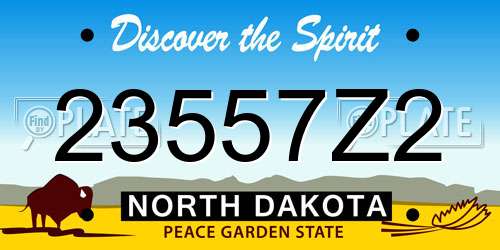 23557Z2 North Dakota License Plate