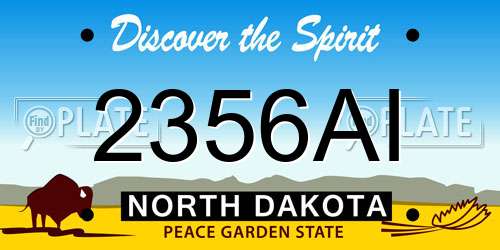 2356AI North Dakota License Plate