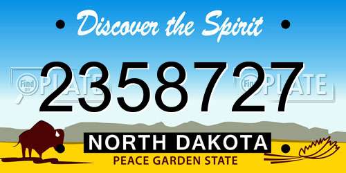 2358727 North Dakota License Plate