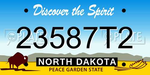 23587T2 North Dakota License Plate