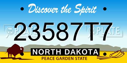 23587T7 North Dakota License Plate