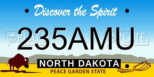 235AMU North Dakota License Plate