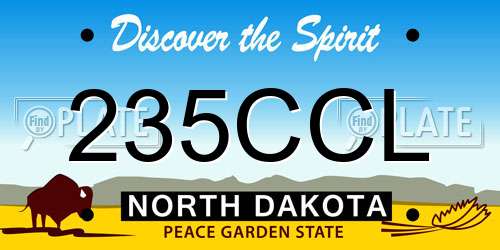 235CCL North Dakota License Plate