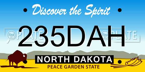 235DAH North Dakota License Plate