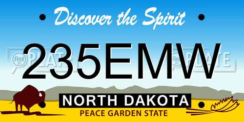 235EMW North Dakota License Plate