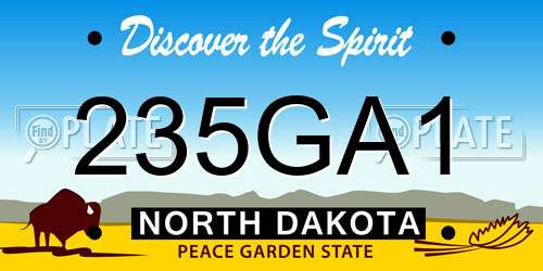 235GA1 North Dakota License Plate