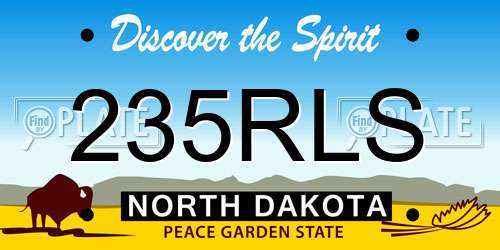 235RLS North Dakota License Plate