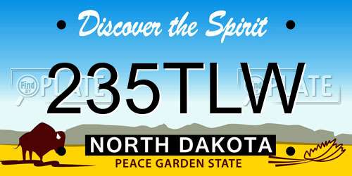 235TLW North Dakota License Plate