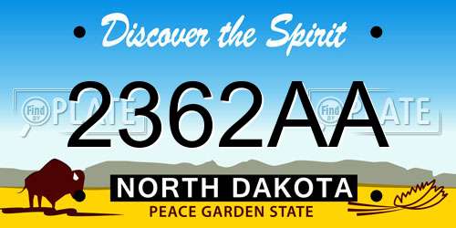 2362AA North Dakota License Plate