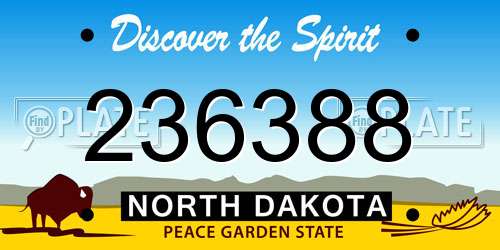 236388 North Dakota License Plate