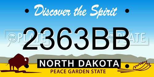 2363BB North Dakota License Plate
