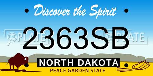 2363SB North Dakota License Plate