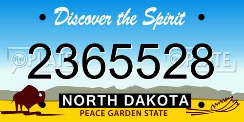 2365528 North Dakota License Plate