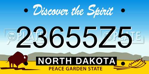 23655Z5 North Dakota License Plate