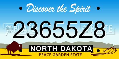 23655Z8 North Dakota License Plate