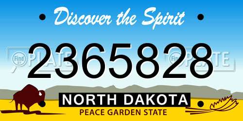 2365828 North Dakota License Plate