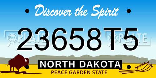 23658T5 North Dakota License Plate