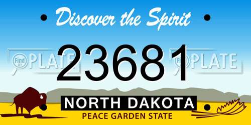 23681 North Dakota License Plate