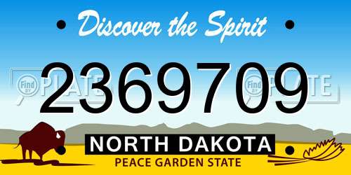 2369709 North Dakota License Plate