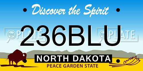 236BLU North Dakota License Plate