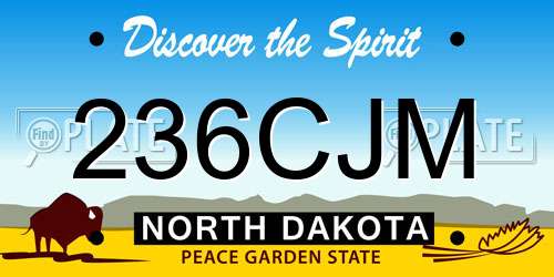 236CJM North Dakota License Plate