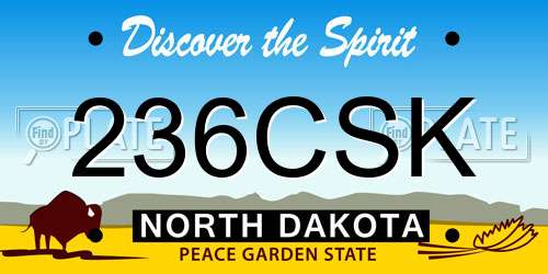 236CSK North Dakota License Plate