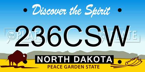 236CSW North Dakota License Plate