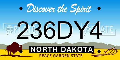 236DY4 North Dakota License Plate