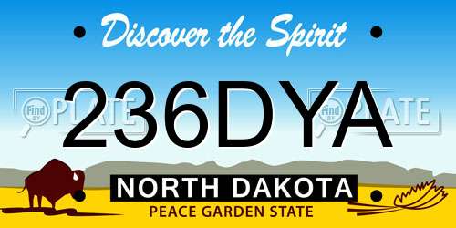 236DYA North Dakota License Plate