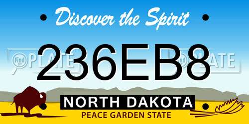 236EB8 North Dakota License Plate