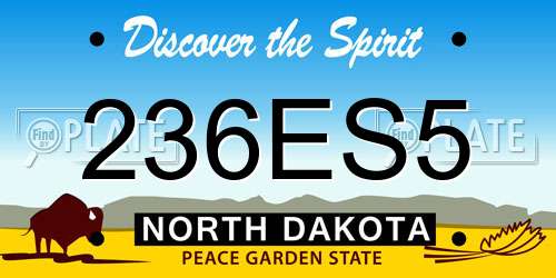 236ES5 North Dakota License Plate