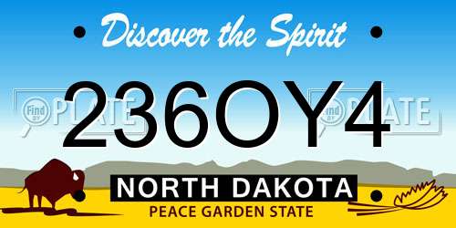 236OY4 North Dakota License Plate