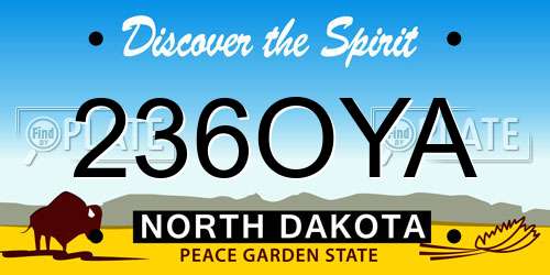 236OYA North Dakota License Plate