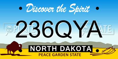 236QYA North Dakota License Plate