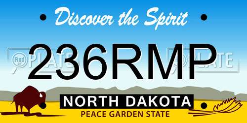 236RMP North Dakota License Plate